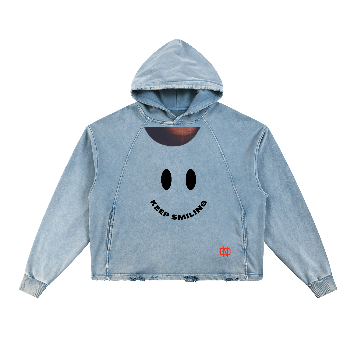 Vintage Washed Frayed-Hem Hoodie